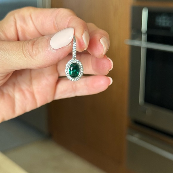 Green and Silver Women's Earrings - Picture 8 of 8